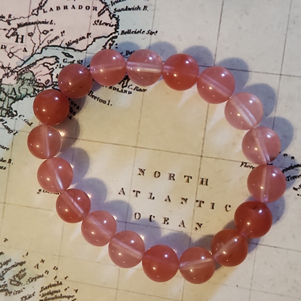 Cherry quartz bracelet. Buy one bracelet get 2nd 20% off